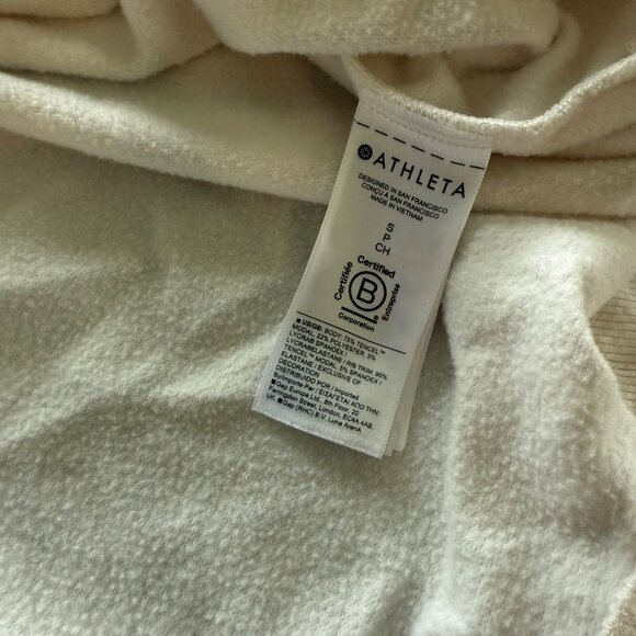 Athleta Beige V-Neck Lightweight Long-Sleeve Sweatshirt Womens Size Small - Picture 6 of 8
